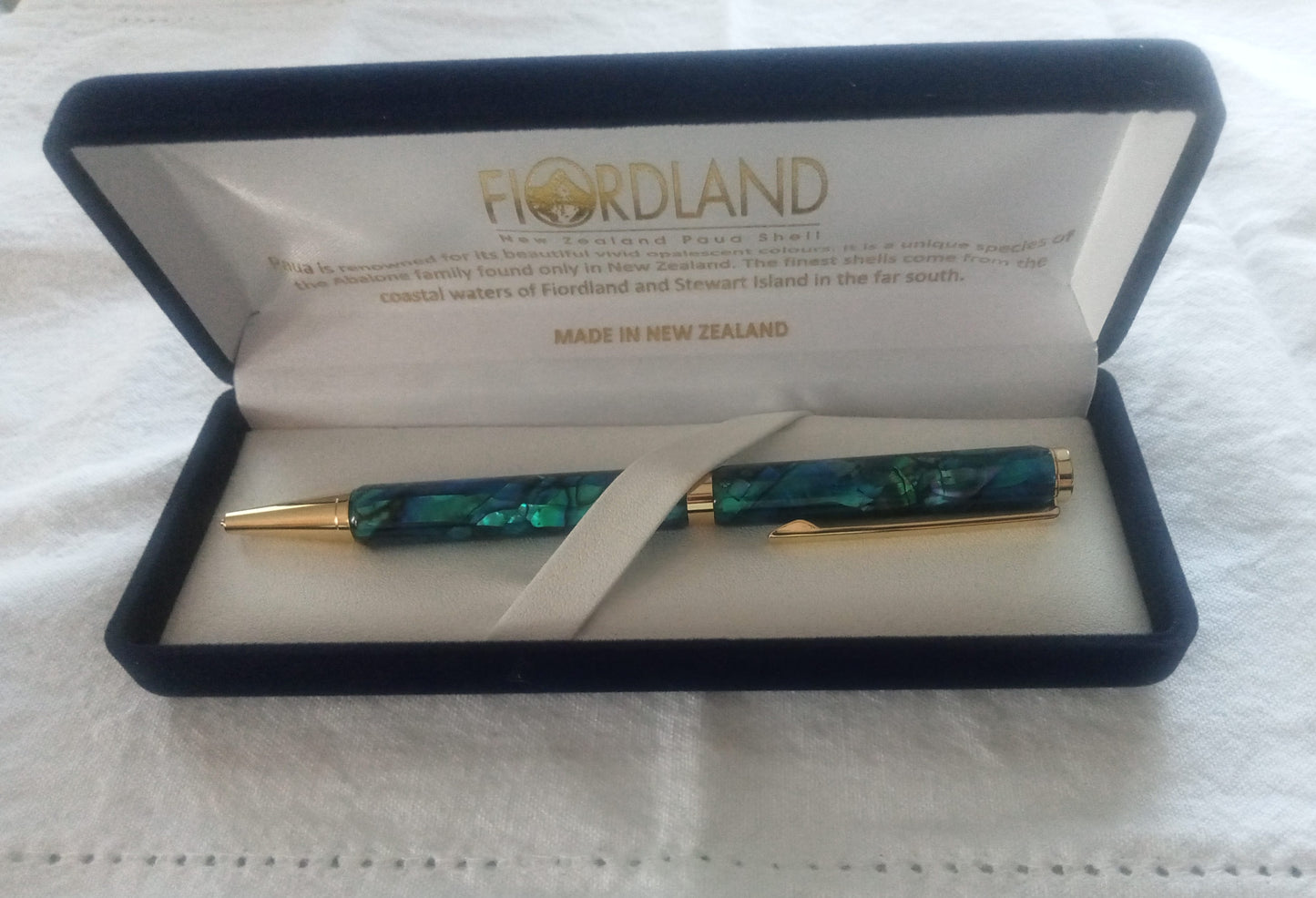 Slimline Paua Pen in presentation box