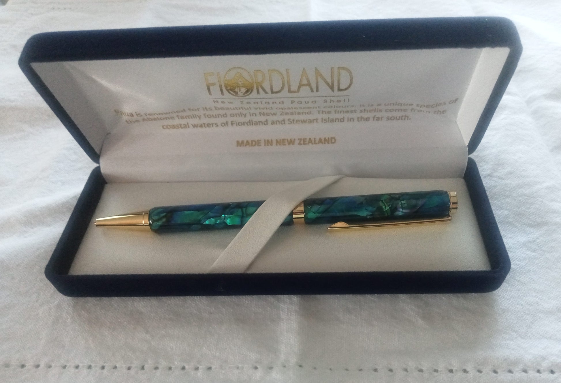 Slimline Paua Pen in presentation box